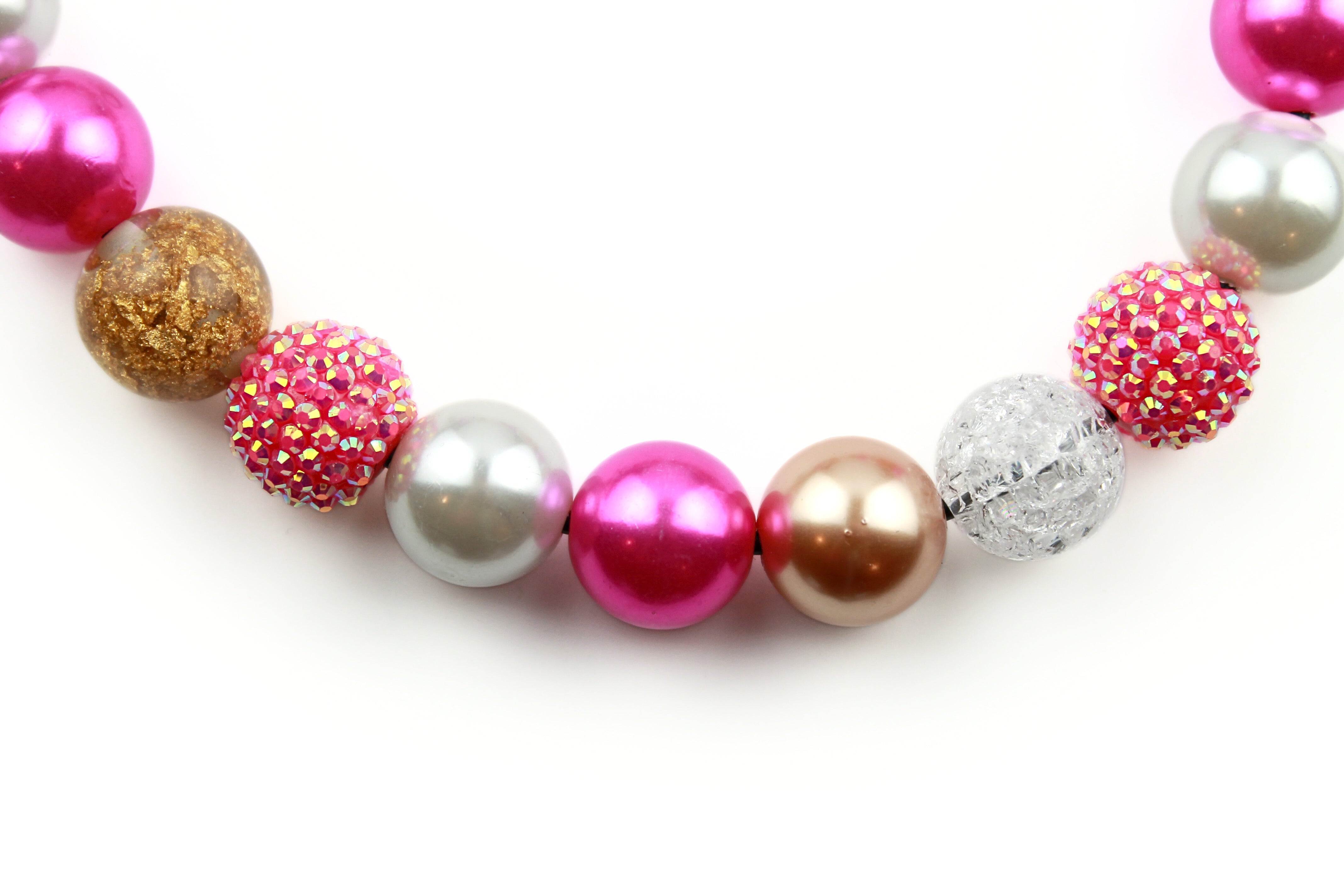 Pink Fizz Bead Dog Collar