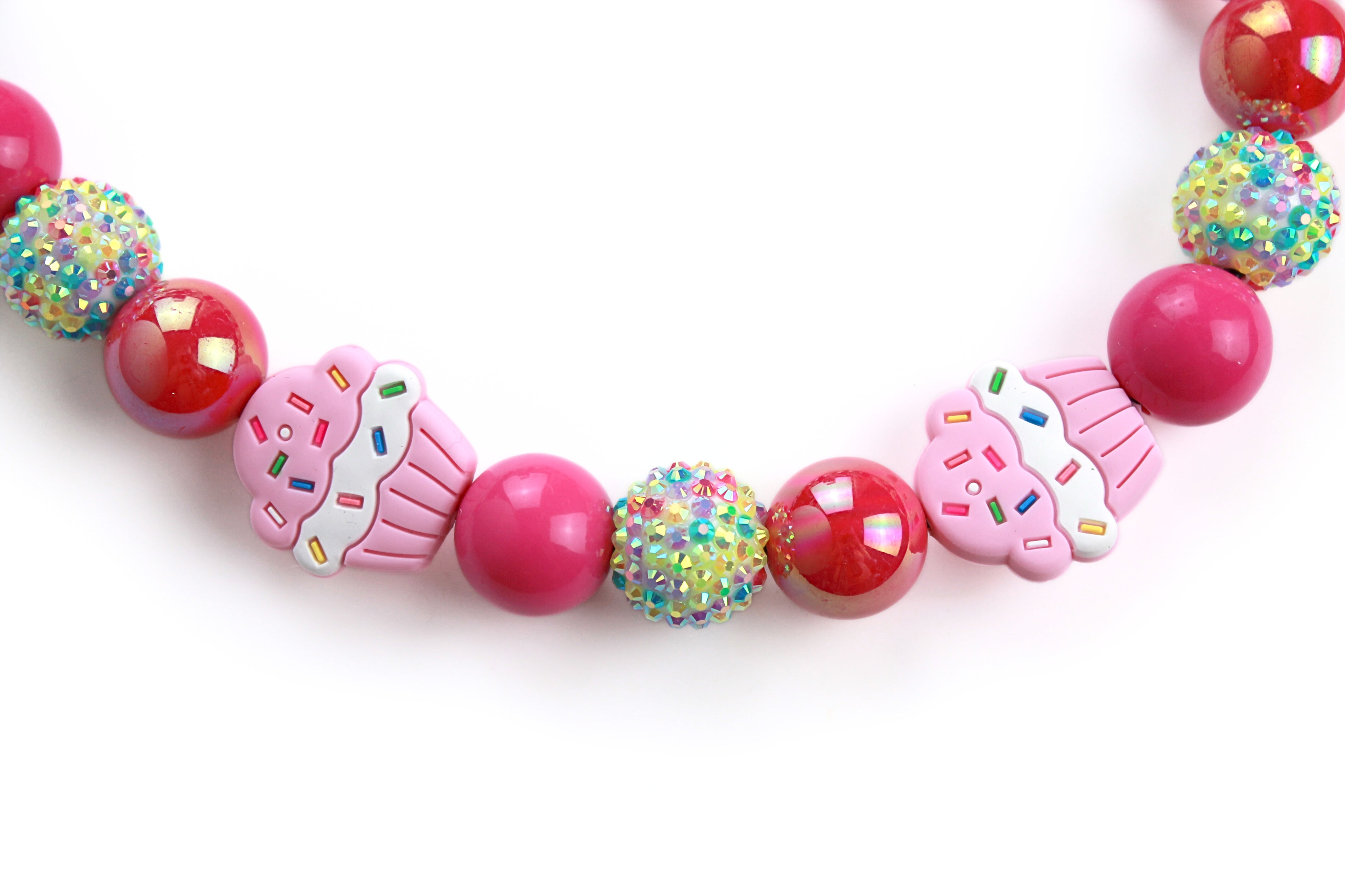 Pink Pup Day Cake Shimmer Bead Dog Collar