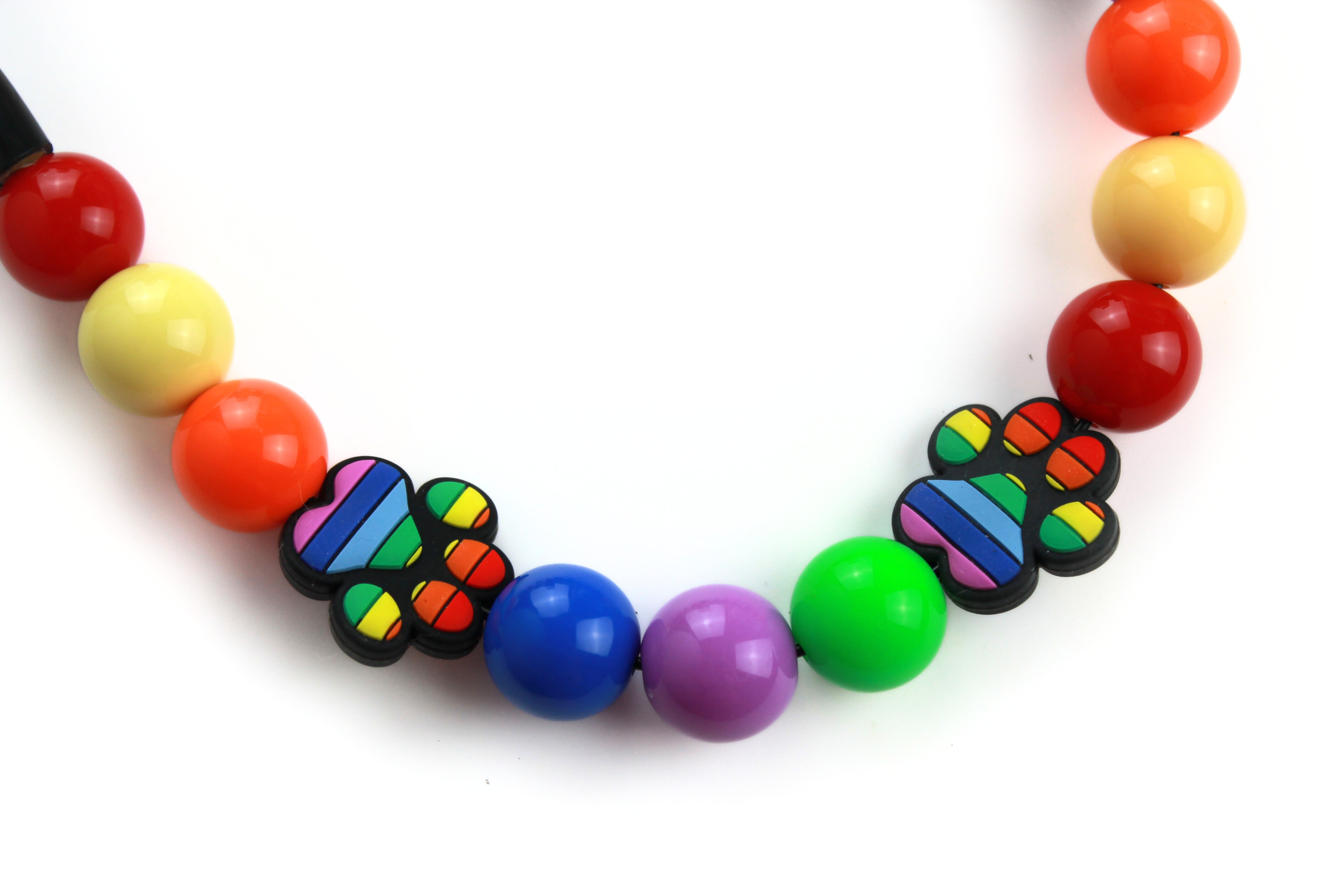Rainbow Paws Dog Bead Collar