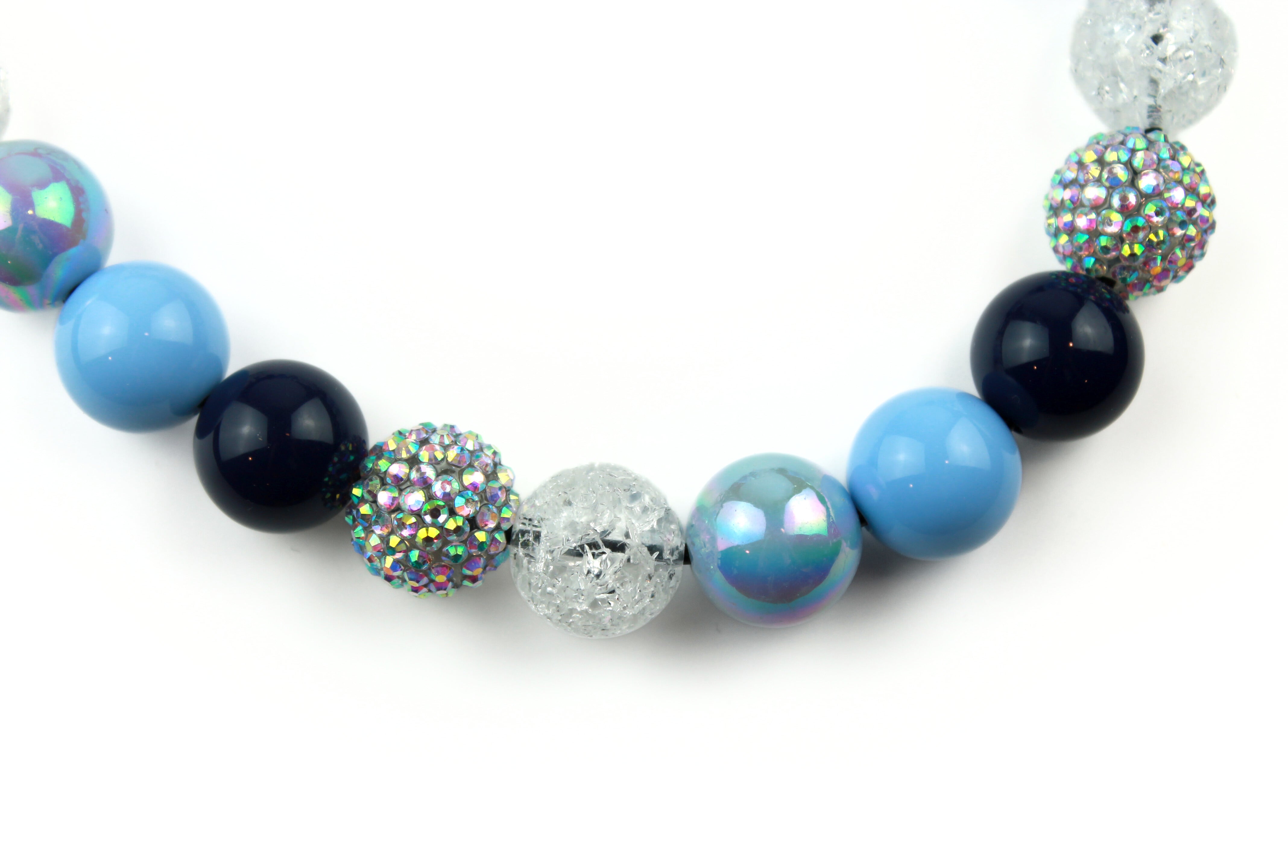 Blue Winter Bead Dog Collar