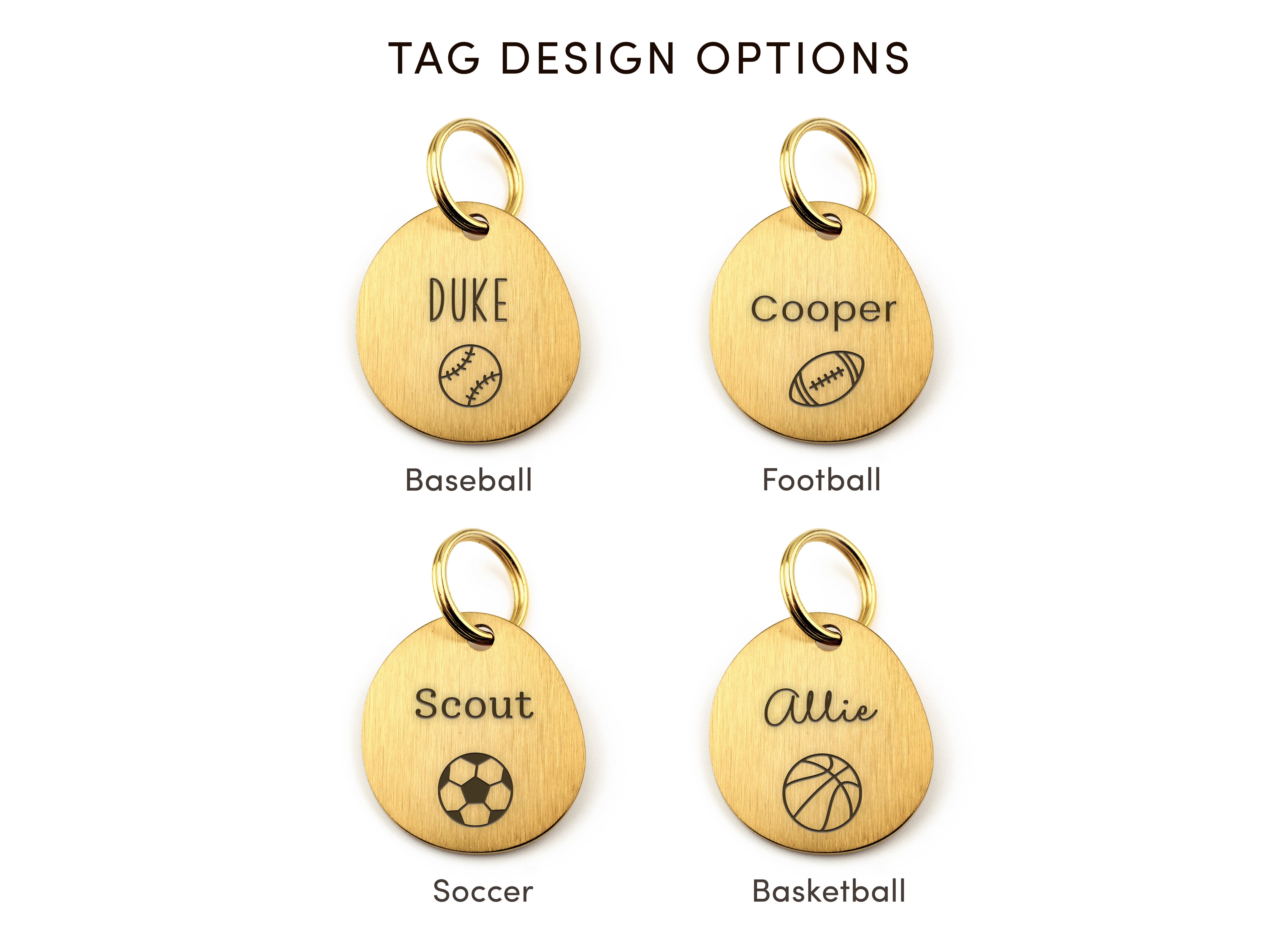Sports Gold Brushed Stainless Steel ID Tag