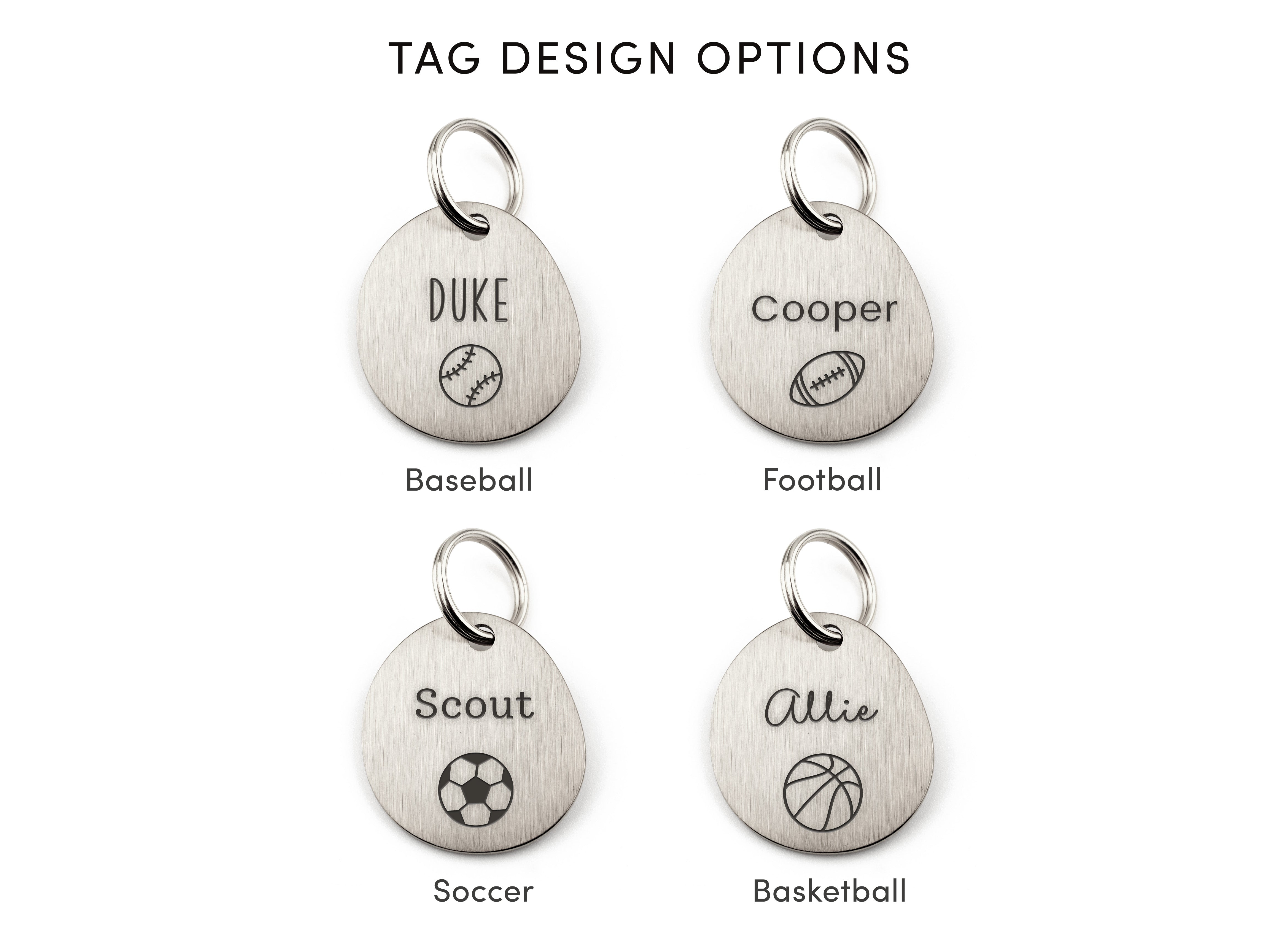 Sports Silver Brushed Stainless Steel ID Tag