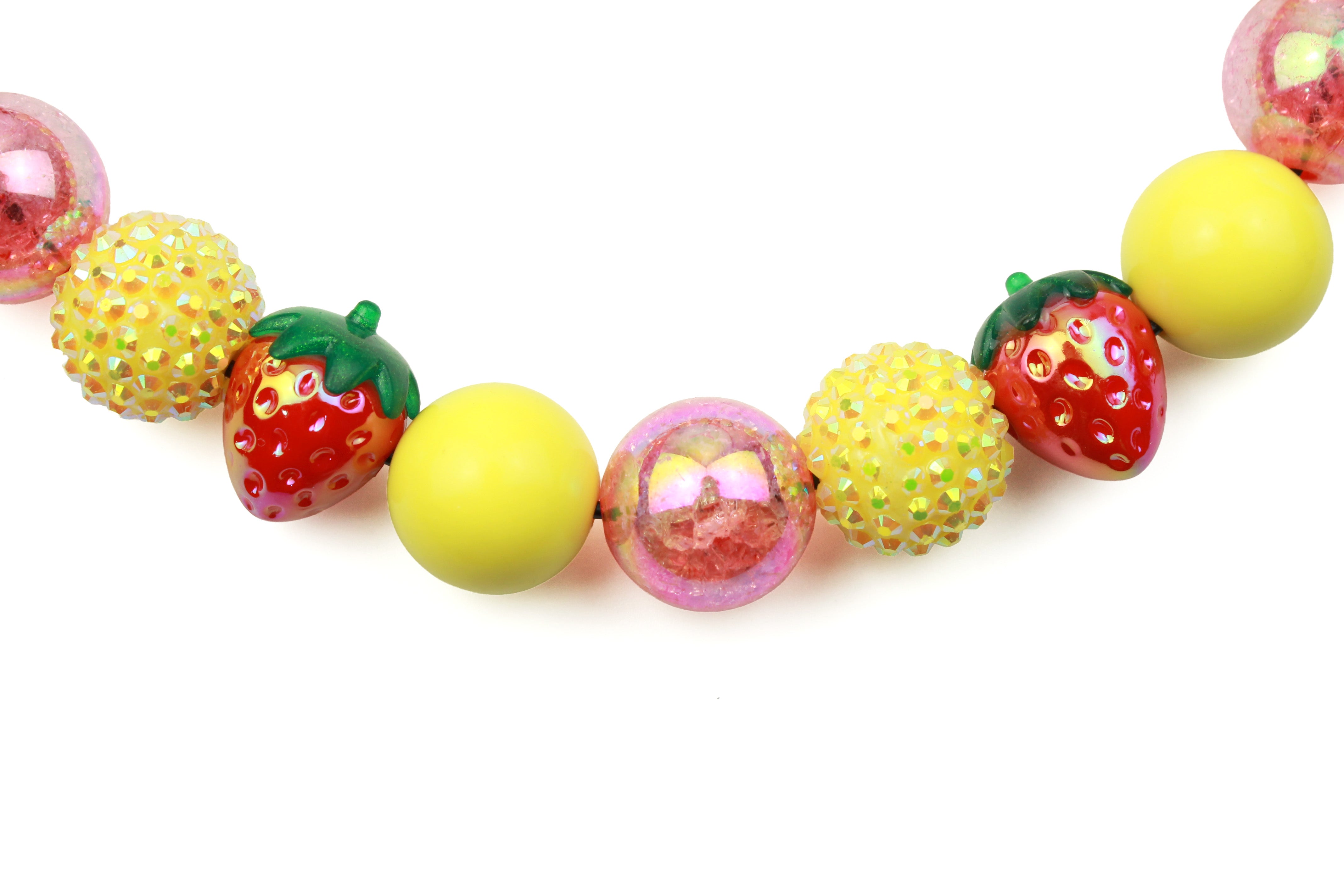 Strawberry Lemonade Bead Dog Collar