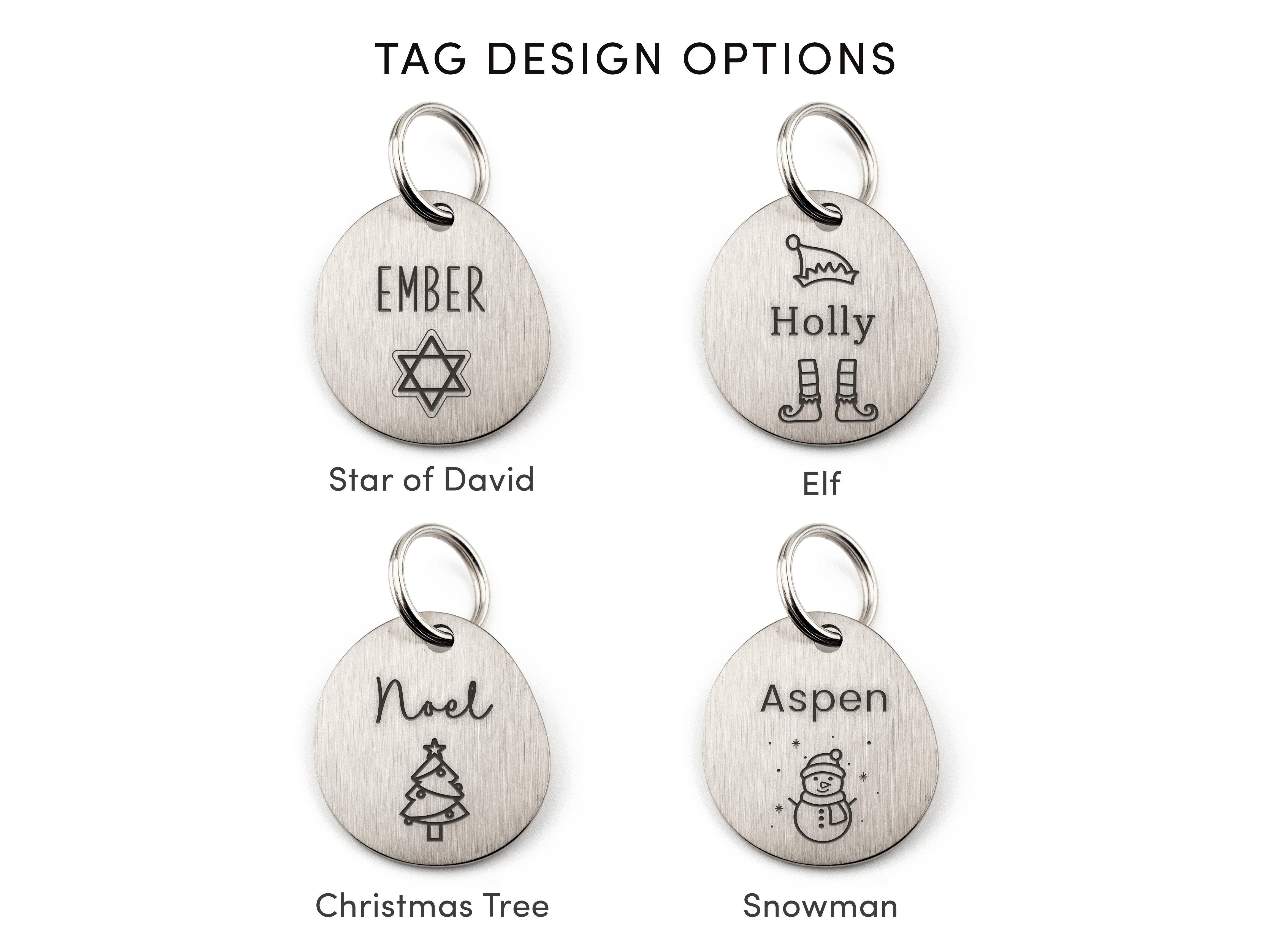 Winter Silver Brushed Stainless Steel ID Tag