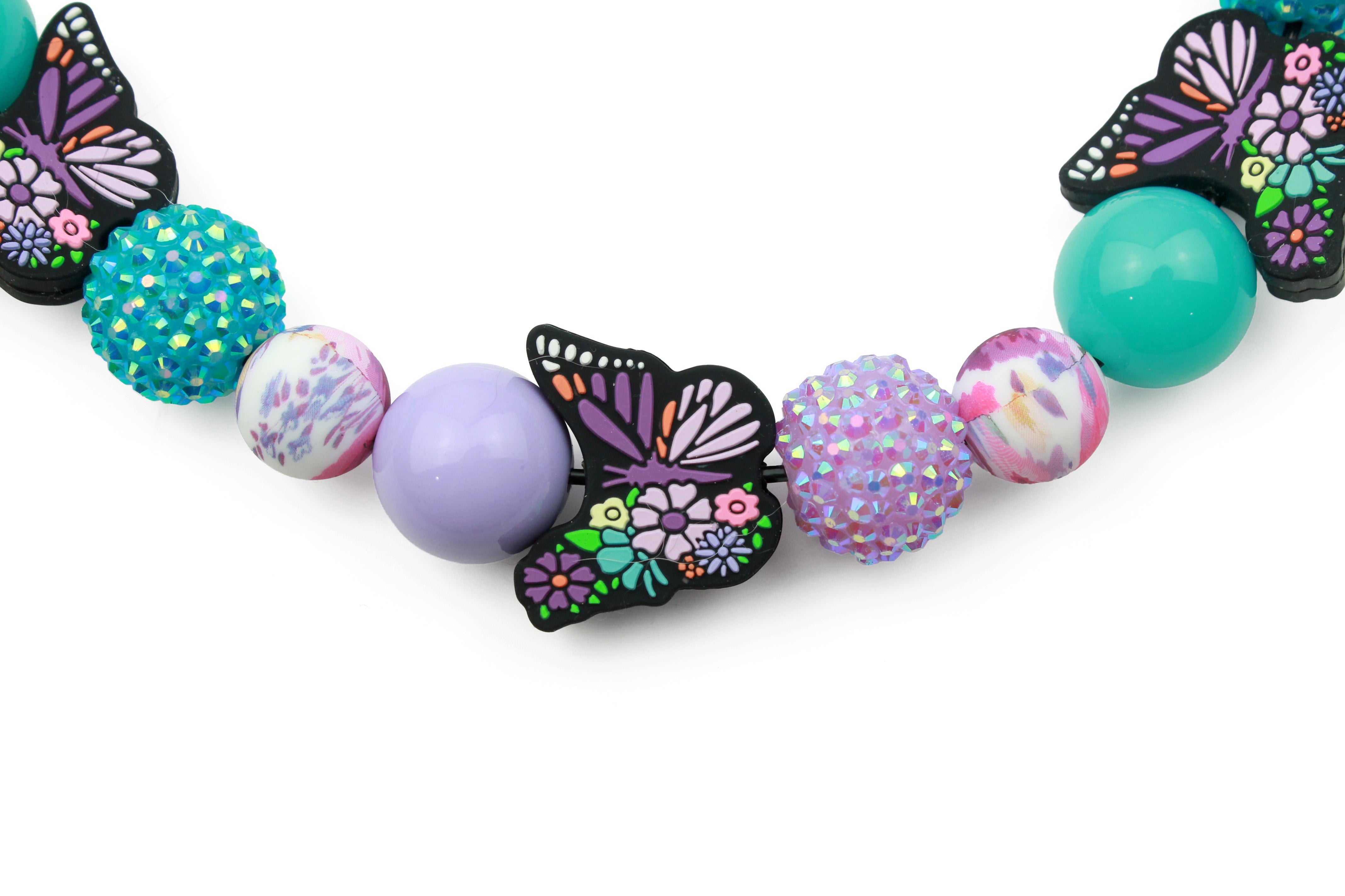Tie-Dye Butterfly Bead Dog Collar